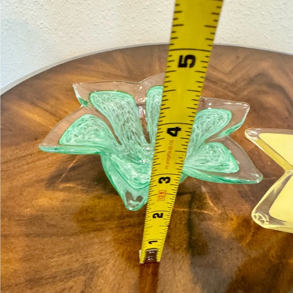 2 Murano Art Glass Flower Shaped Votive Candle Holders Made In Italy - Picture 6 of 8